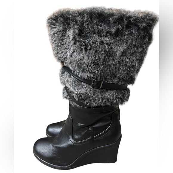 Lane Bryant wedge fur boots - Picture 2 of 12